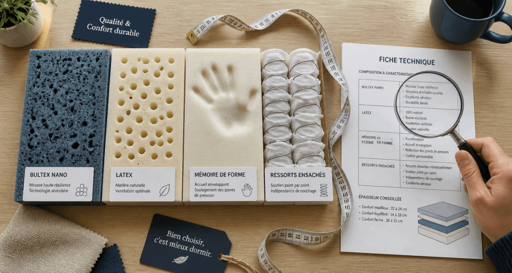 matelas bultex avantages inconvénients échantillons mousses