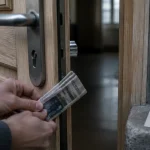 Ouvrir une porte claquée sans clé avec carte et radio pour ouvrir une porte