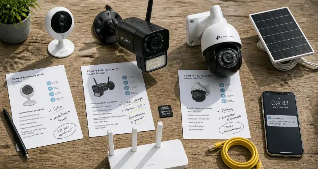 quelle camera de surveillance choisir différents modèles sur table