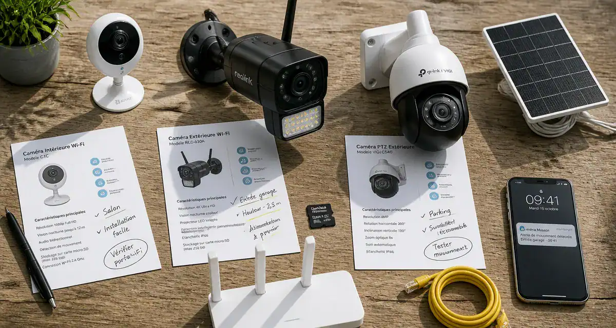 quelle camera de surveillance choisir différents modèles sur table