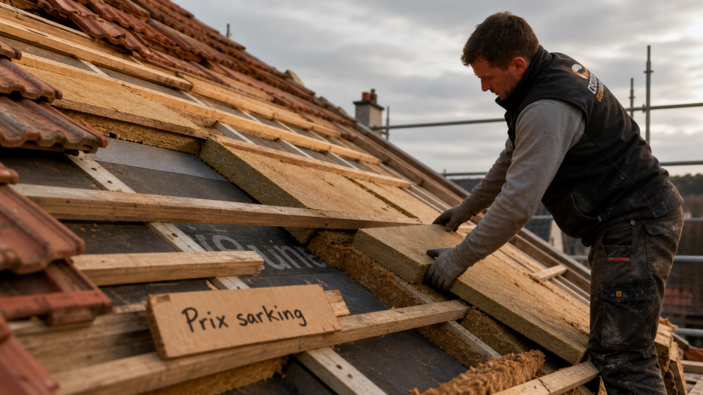 Isolation toiture sarking prix m2 : panneaux isolants sur charpente