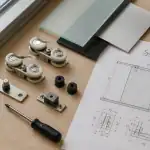 Composants système coulissant habitat sur plan de travail