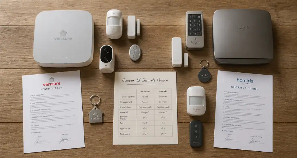 verisure ou homiris kits alarme comparatif table