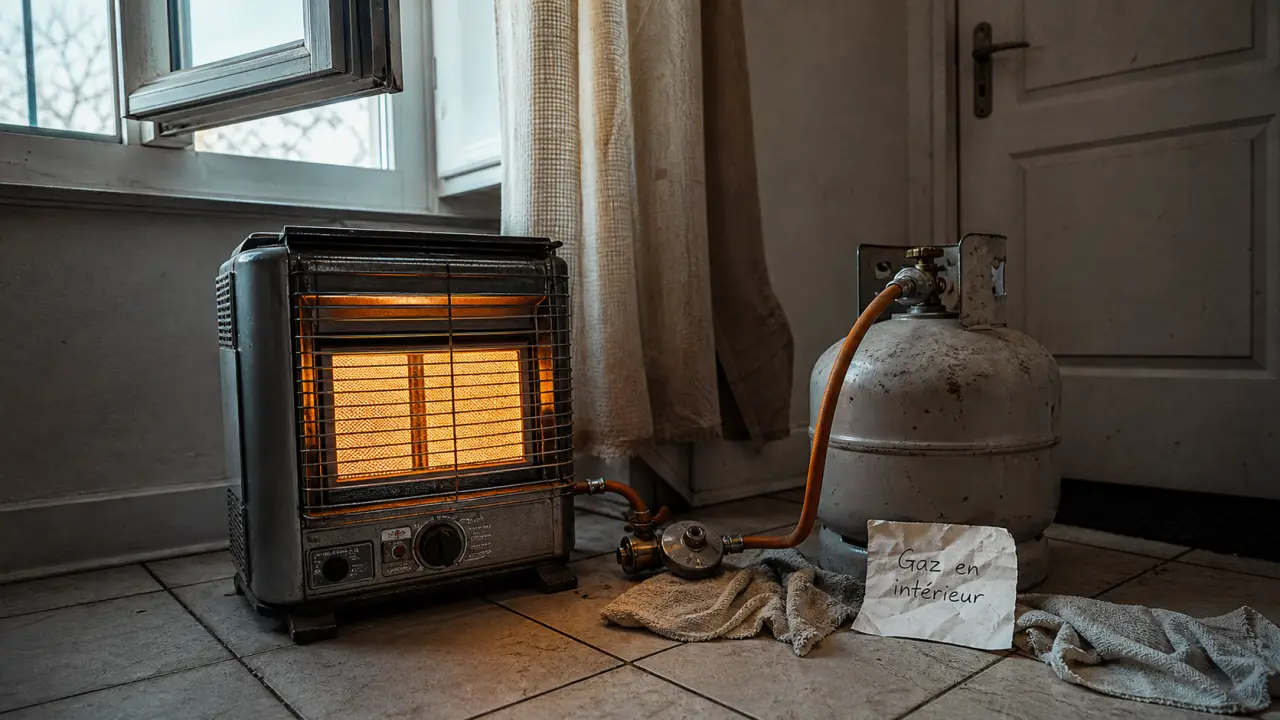 Chauffage gaz bouteille intérieur danger : risque monoxyde de carbone