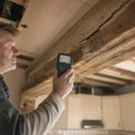 Habiller un plafond entre les poutres : artisan contrôle du bois avant placo