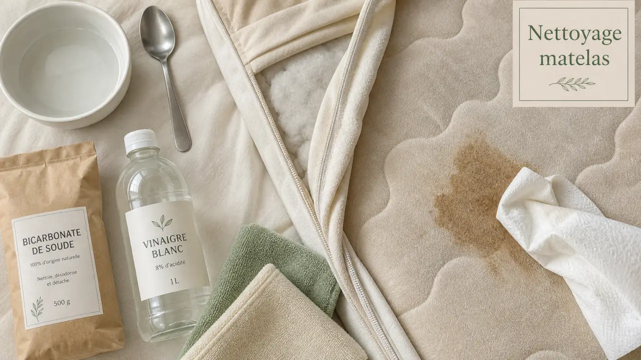 Nettoyage d un matelas taché : tache fraîche sur matelas beige