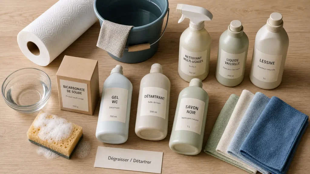 Quel produit ménager choisir selon la surface, la pièce et le type de saleté ?
