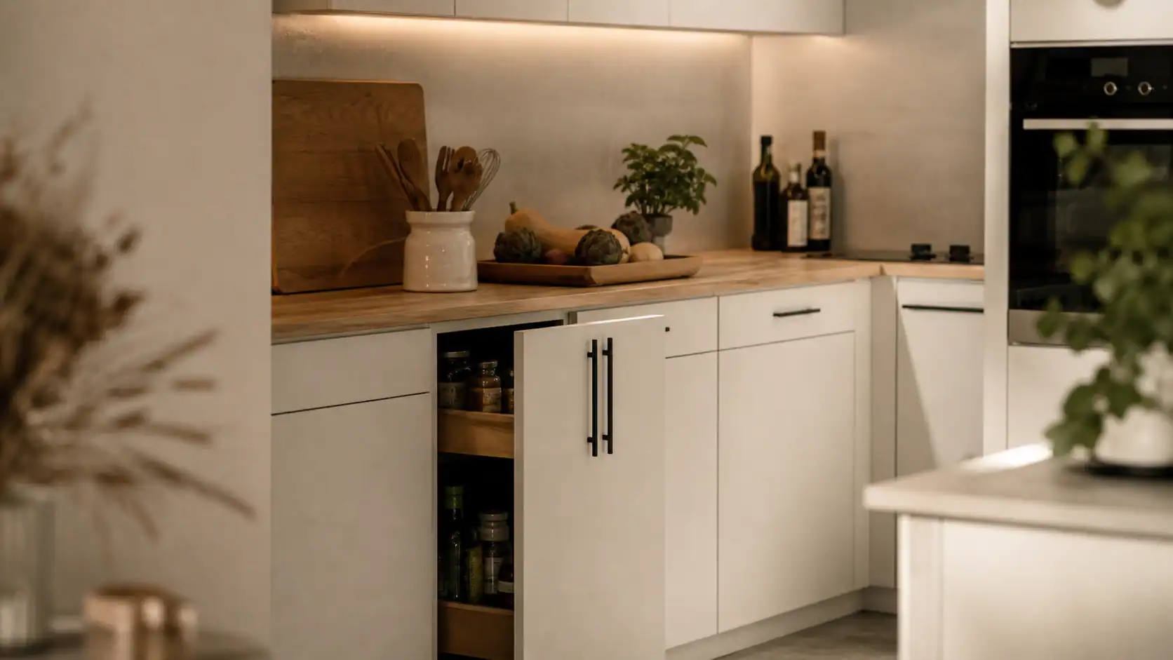 Rénover sa cuisine sans changer les meubles : façades mates, crédence effet béton et poignées noires