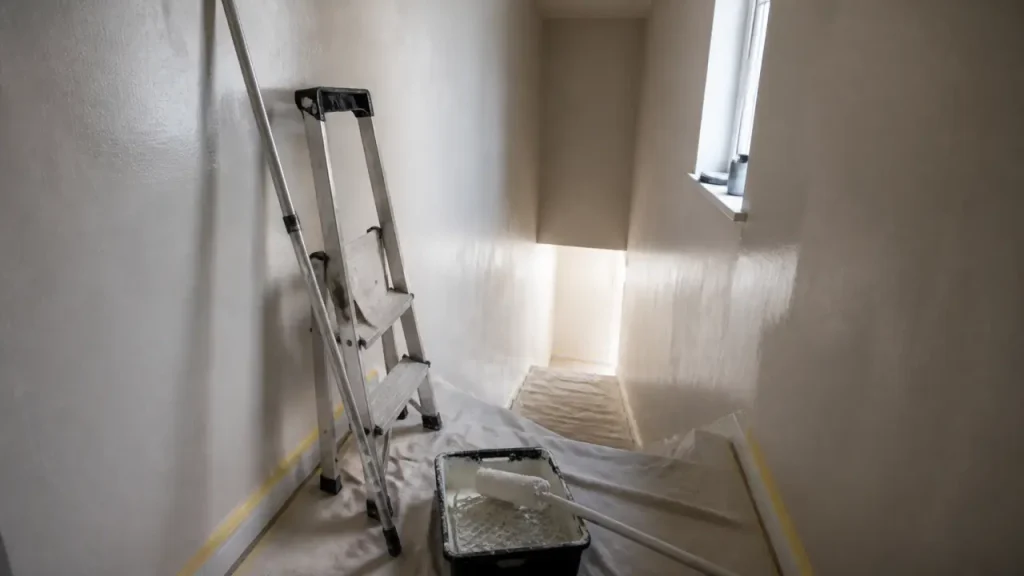 Peindre une cage d’escalier en hauteur : sous-couche, sécurité et 24 heures de séchage