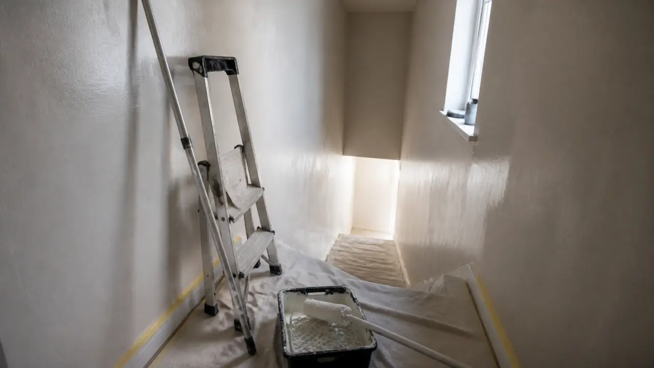 Comment peindre une cage d’escalier en hauteur avec rouleau dans l’escalier