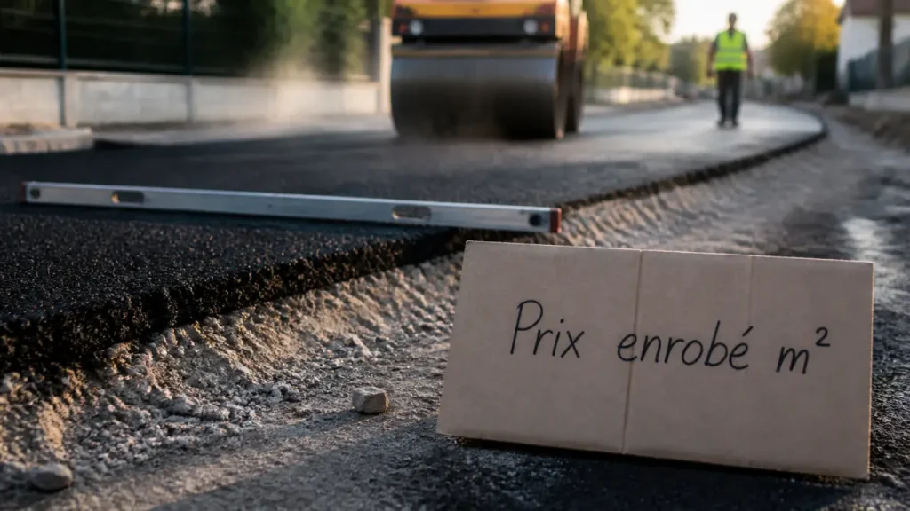 Enrobé au m² : 25 à 60 €/m² selon le type, la pose et les travaux préparatoires