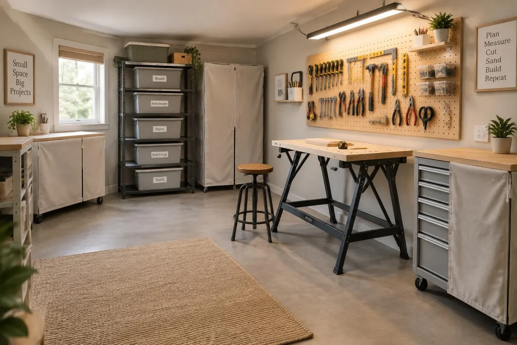 Aménager un atelier de bricolage fonctionnel, un plan pensé pour éviter les allers-retours