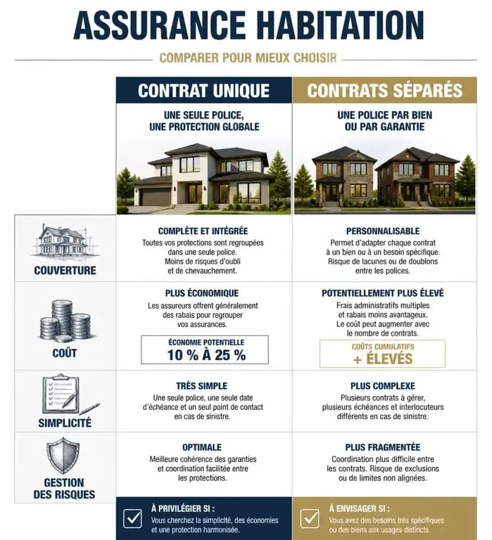 Comparatif assurance habitation couple : contrat unique ou contrats séparés