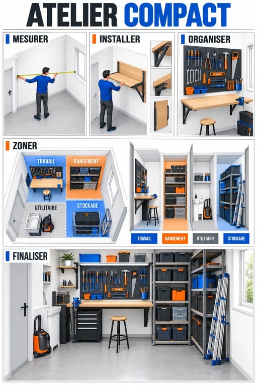Aménagement d’un atelier de bricolage fonctionnel dans un espace compact
